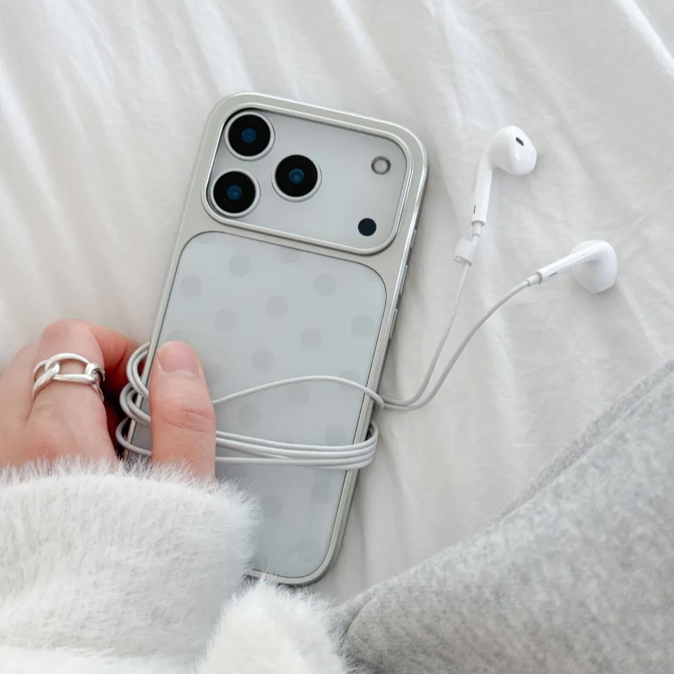 Y2K Phone Accessories - Korean Ins Minimalist Blue Polka Dot