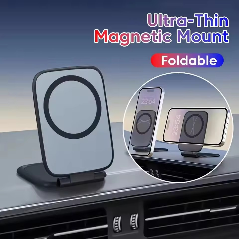 Phone Accessories For Your Car - Ultra-thin Magnetic Phone Holder Foldable Portable