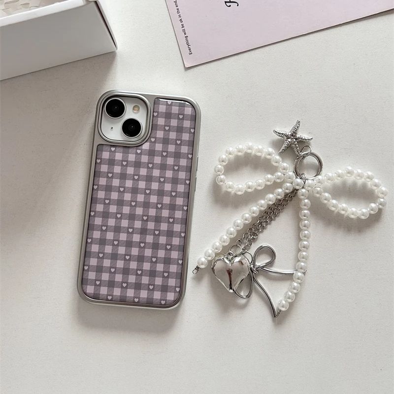 Pink Purple Heart-Shaped Check - Y2K Phone Accessories recension och pris