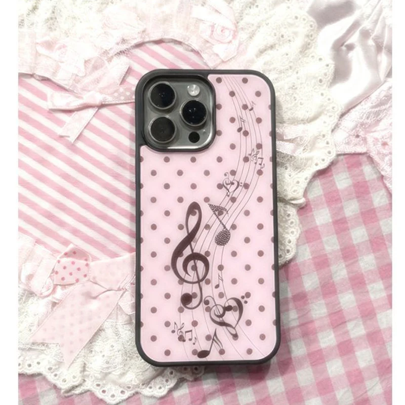 Korean ins Pink Brown Polka Do - Y2K Phone Accessories recension och pris