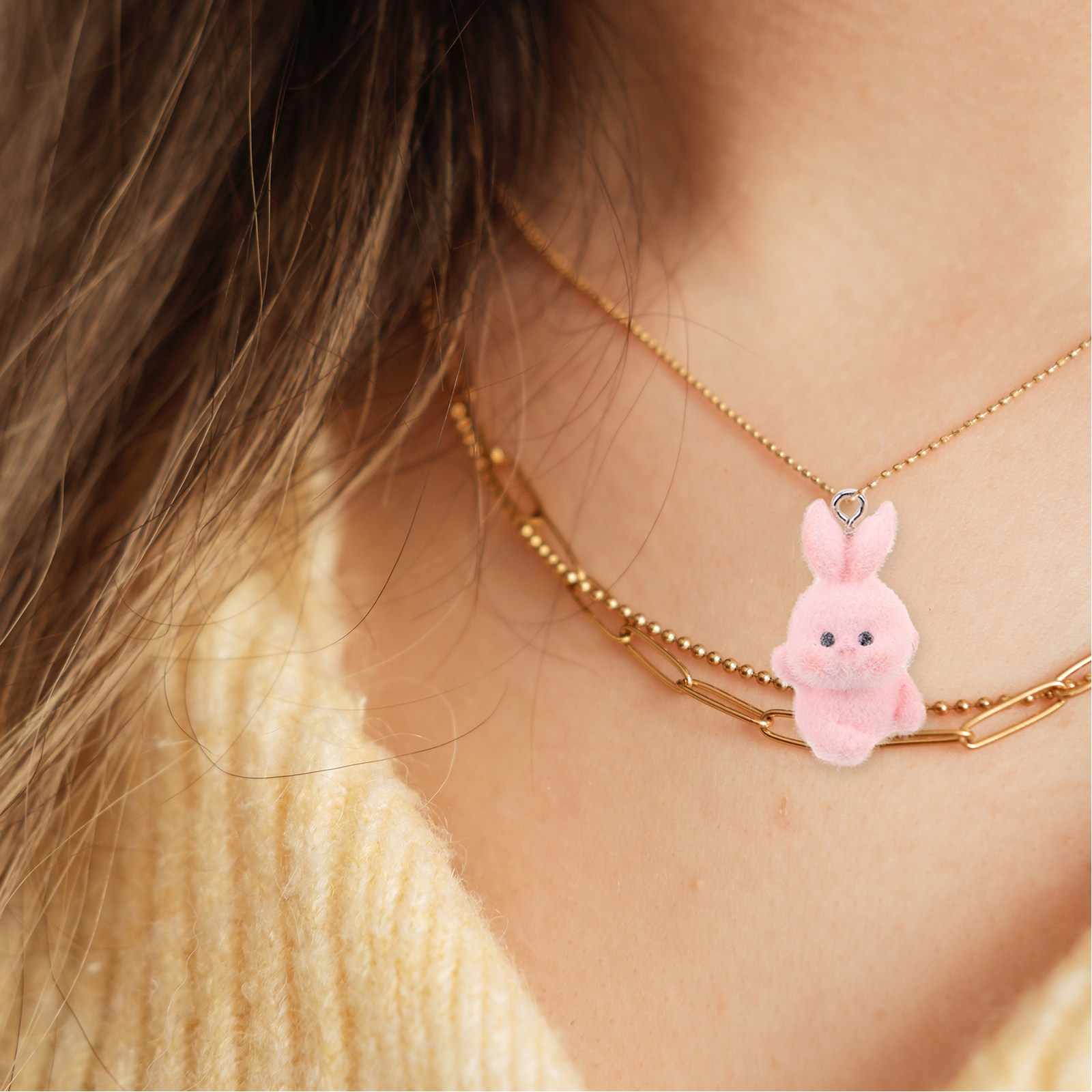 5Pcs Flocking Bunny Pendant Ca - Phone Accessories For Teens recension och pris
