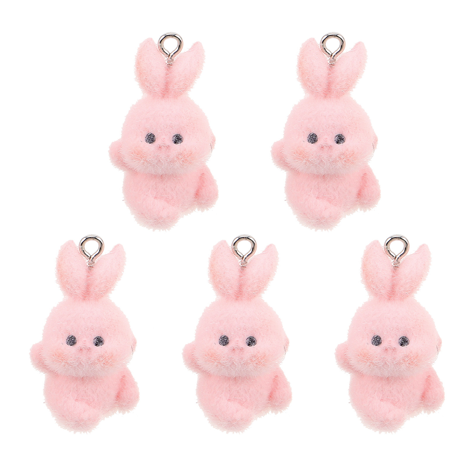 5Pcs Flocking Bunny Pendant Ca - Phone Accessories For Teens recension och pris